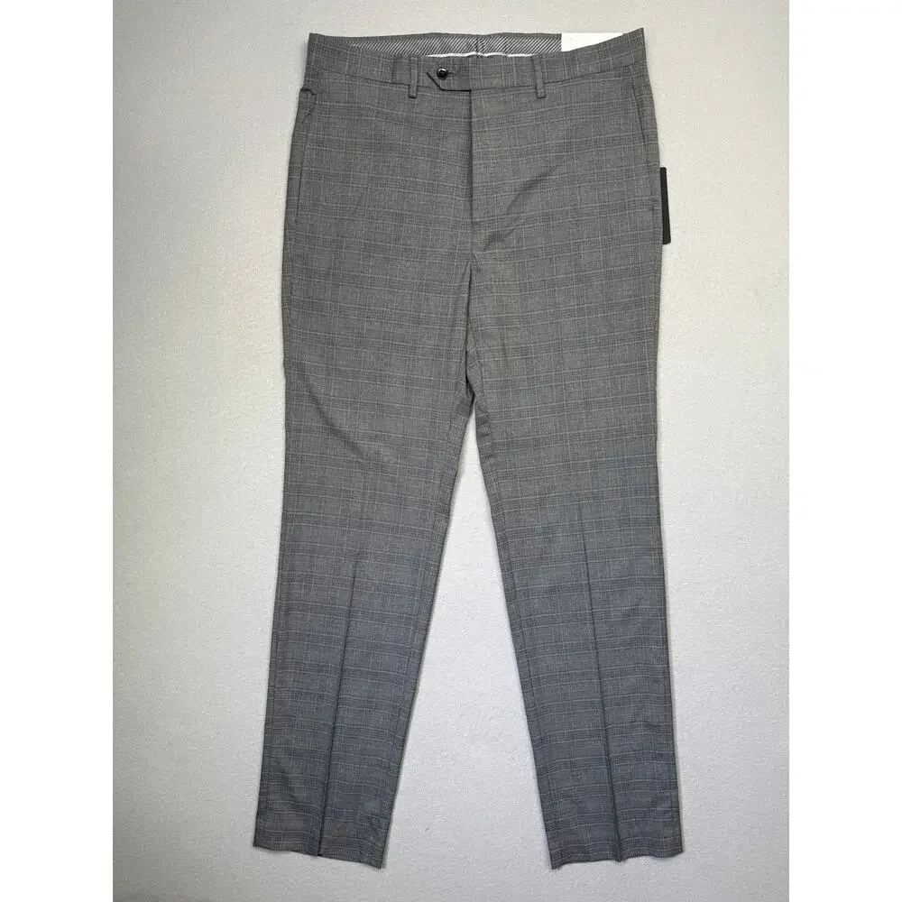 Michael Kors Men's Classic Fit Fall Pattern Pants  Gray plaid 34x34 $95